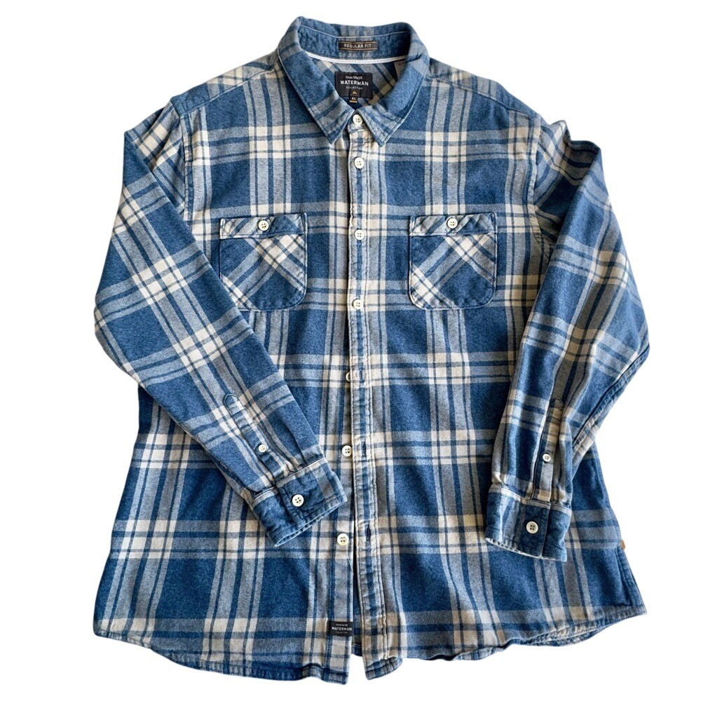 Quiksilver‎ Blue and White Plaid Casual Shirt